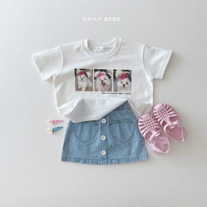 Daily Bebe - Korean Children Fashion - #designkidswear - Heart Denim Skirt - 8