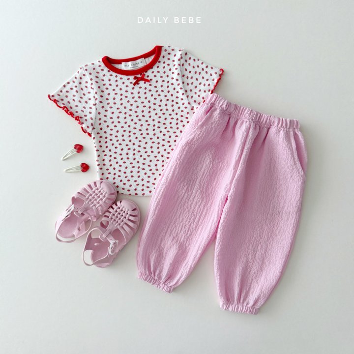 Daily Bebe - Korean Children Fashion - #discoveringself - Eyelet Short Sleeve Tee - 7