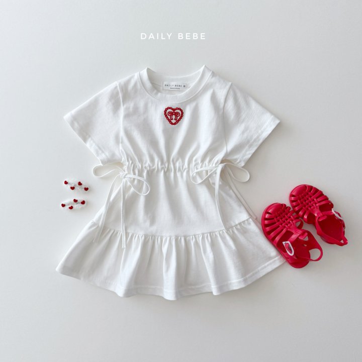 Daily Bebe - Korean Children Fashion - #discoveringself - Side Ribbon Dress - 2