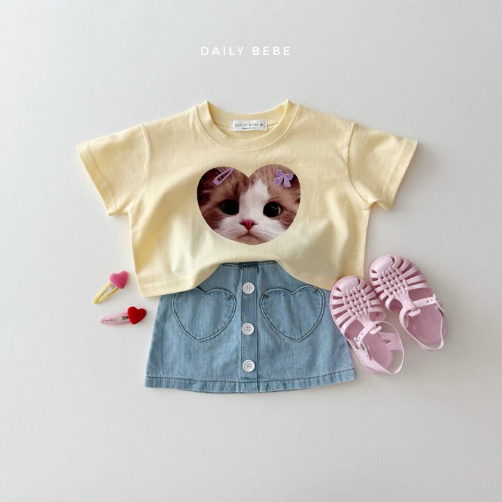 Daily Bebe - Korean Children Fashion - #discoveringself - Heart Denim Skirt - 9