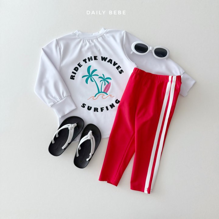 Daily Bebe - Korean Children Fashion - #discoveringself - Double Stripe Water Leggings - 3