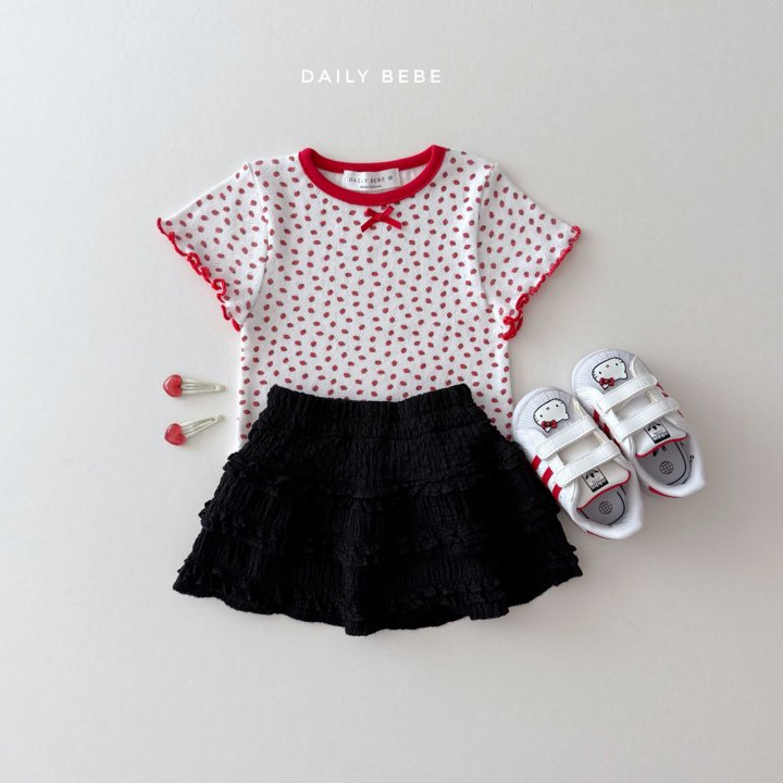 Daily Bebe - Korean Children Fashion - #fashionkids - Eyelet Short Sleeve Tee - 8