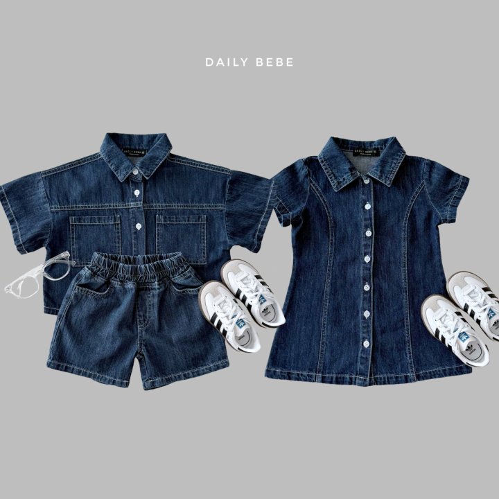 Daily Bebe - Korean Children Fashion - #fashionkids - Summer Denim Dress - 7