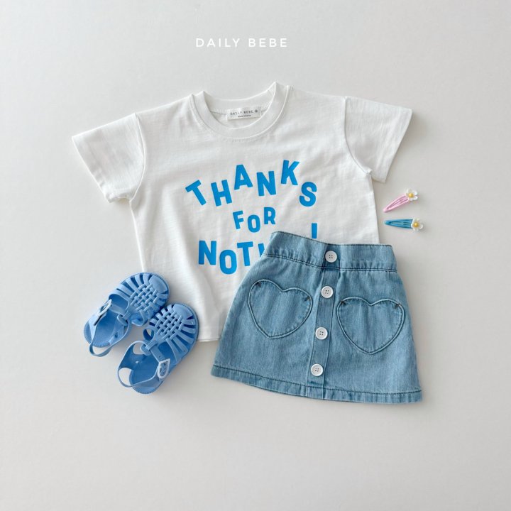 Daily Bebe - Korean Children Fashion - #fashionkids - Heart Denim Skirt - 10