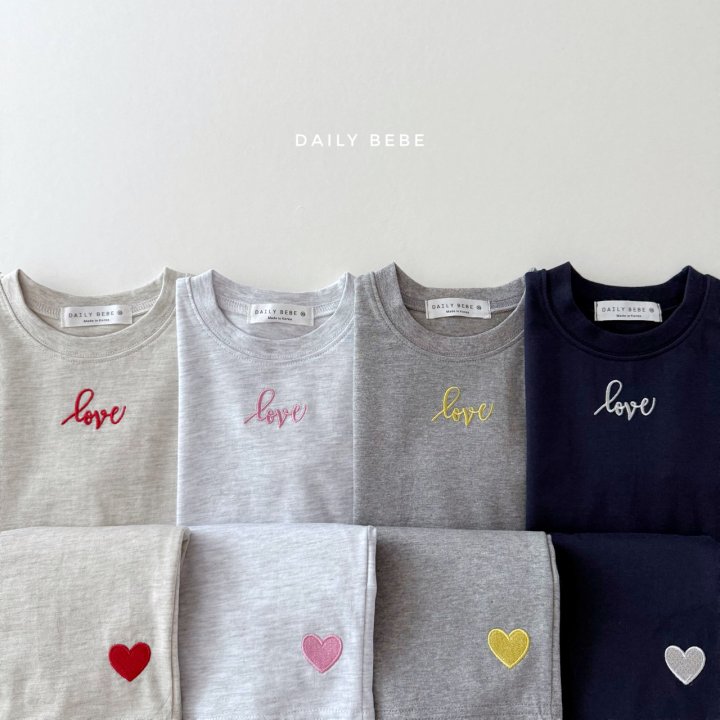 Daily Bebe - Korean Children Fashion - #kidsshorts - Love Embroidery Set