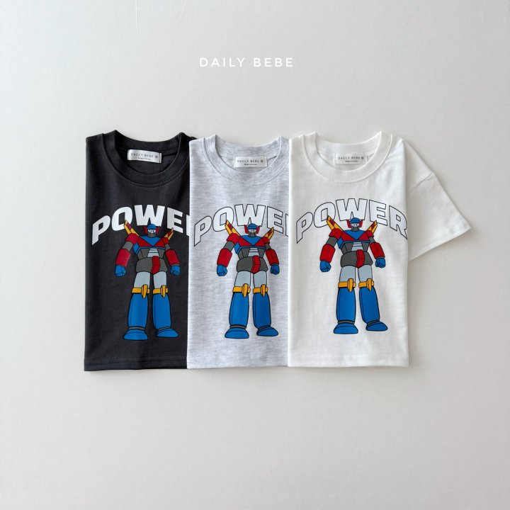 Daily Bebe - Korean Children Fashion - #kidsshorts - Power Robot Short Sleeve Tee