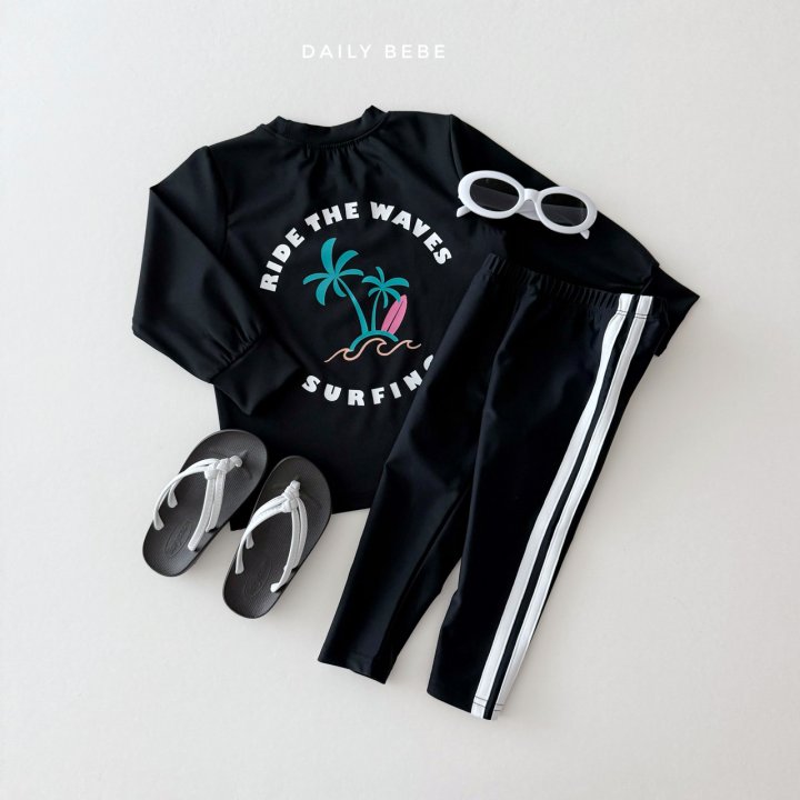 Daily Bebe - Korean Children Fashion - #kidsshorts - Double Stripe Water Leggings - 5