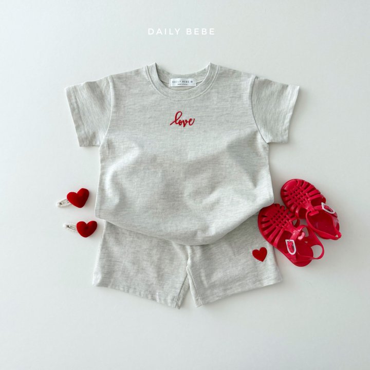 Daily Bebe - Korean Children Fashion - #kidsstore - Love Embroidery Set - 2