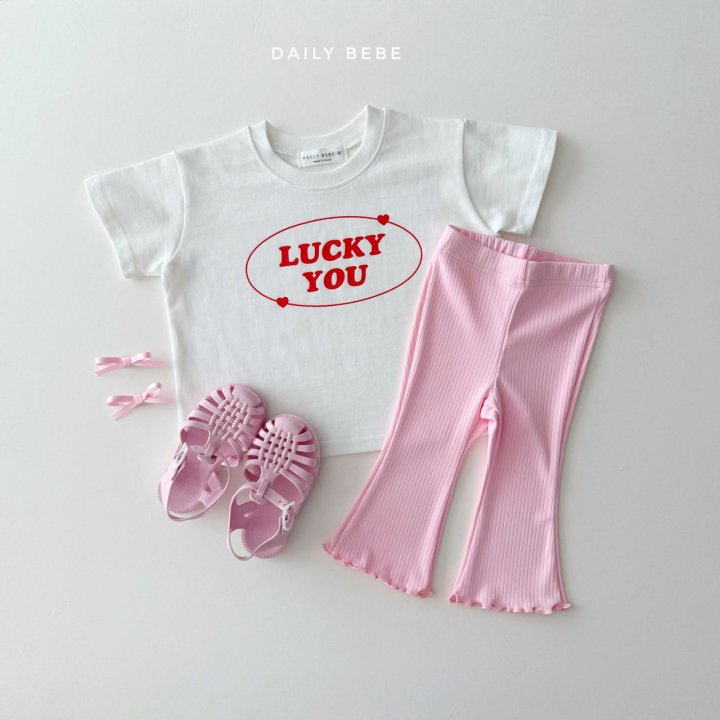 Daily Bebe - Korean Children Fashion - #kidsstore - Lucky You Short Sleeve Tee - 5