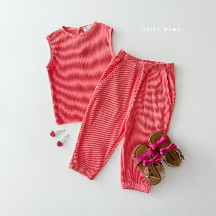 Daily Bebe - Korean Children Fashion - #kidzfashiontrend - Jogger Pleats Set - 2