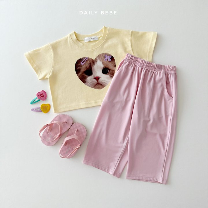 Daily Bebe - Korean Children Fashion - #kidzfashiontrend - Heart Crop Tee - 10