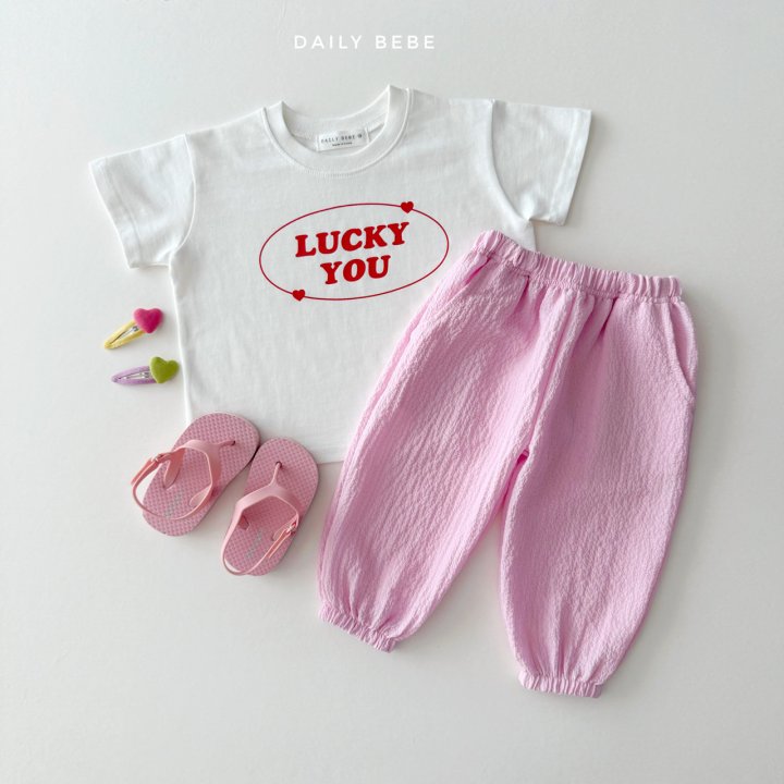 Daily Bebe - Korean Children Fashion - #littlefashionista - Lucky You Short Sleeve Tee - 8