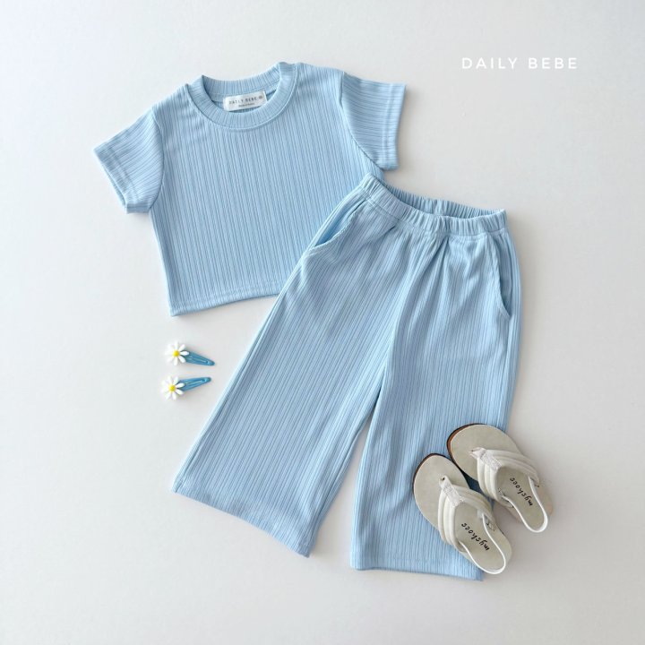 Daily Bebe - Korean Children Fashion - #littlefashionista - Pleats Wide Set - 4