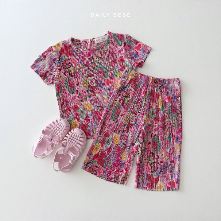 Daily Bebe - Korean Children Fashion - #magicofchildhood - Countryside Vacation Pleats Set - 3