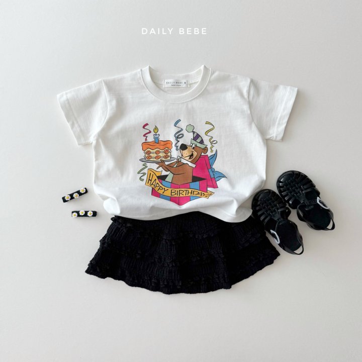 Daily Bebe - Korean Children Fashion - #magicofchildhood - Bear Short Sleeve Tee - 10