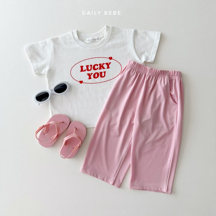 Daily Bebe - Korean Children Fashion - #minifashionista - Lucky You Short Sleeve Tee - 10
