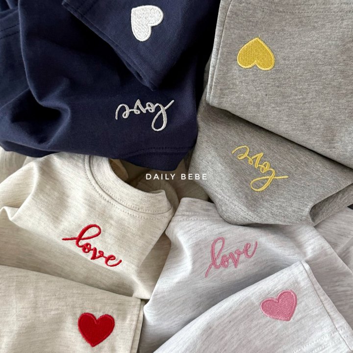 Daily Bebe - Korean Children Fashion - #prettylittlegirls - Love Embroidery Set - 8