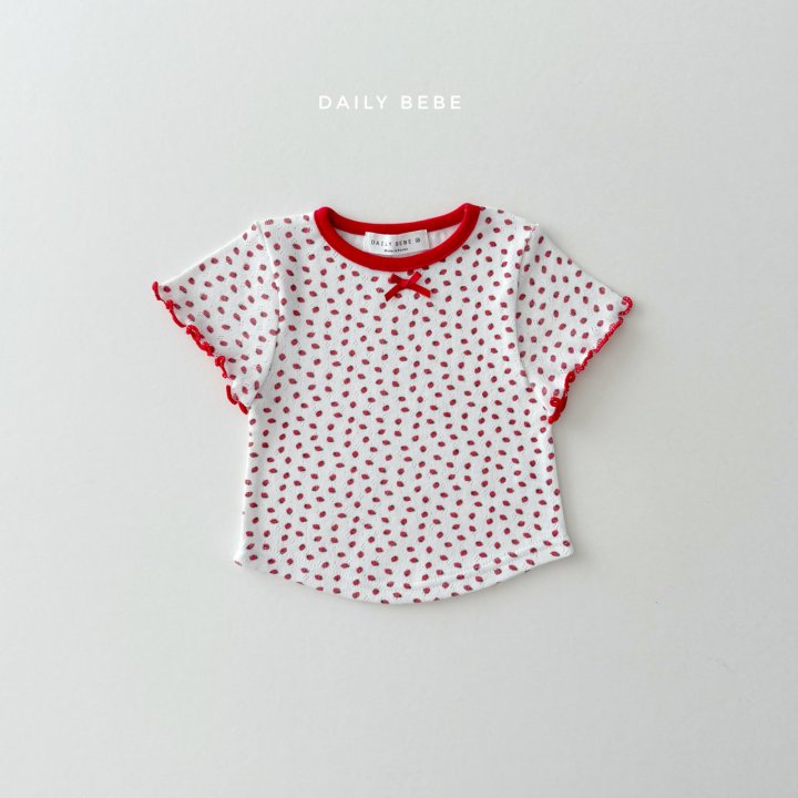 Daily Bebe - Korean Children Fashion - #prettylittlegirls - Eyelet Short Sleeve Tee - 2