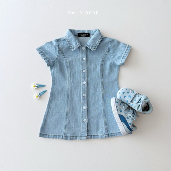 Daily Bebe - Korean Children Fashion - #stylishchildhood - Summer Denim Dress - 2