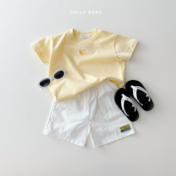 Daily Bebe - Korean Children Fashion - #todddlerfashion - Heart Punching Short Sleeve Tee - 7