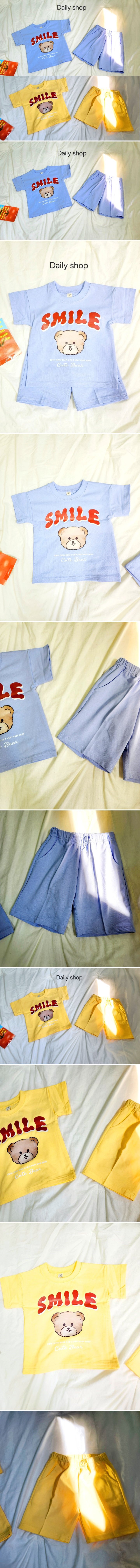 Daily shop - Korean Children Fashion - #prettylittlegirls - Smile Bear Top Bottom Set