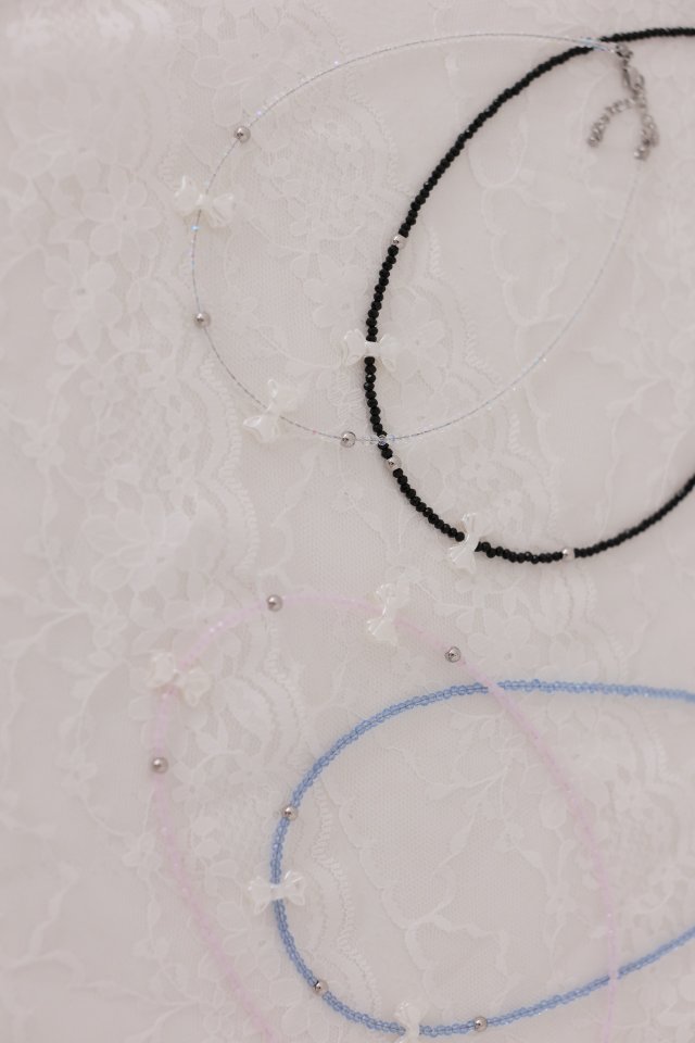 Dalla - Korean Baby Fashion - #babyboutique - Bling Ribbon Necklace - 2