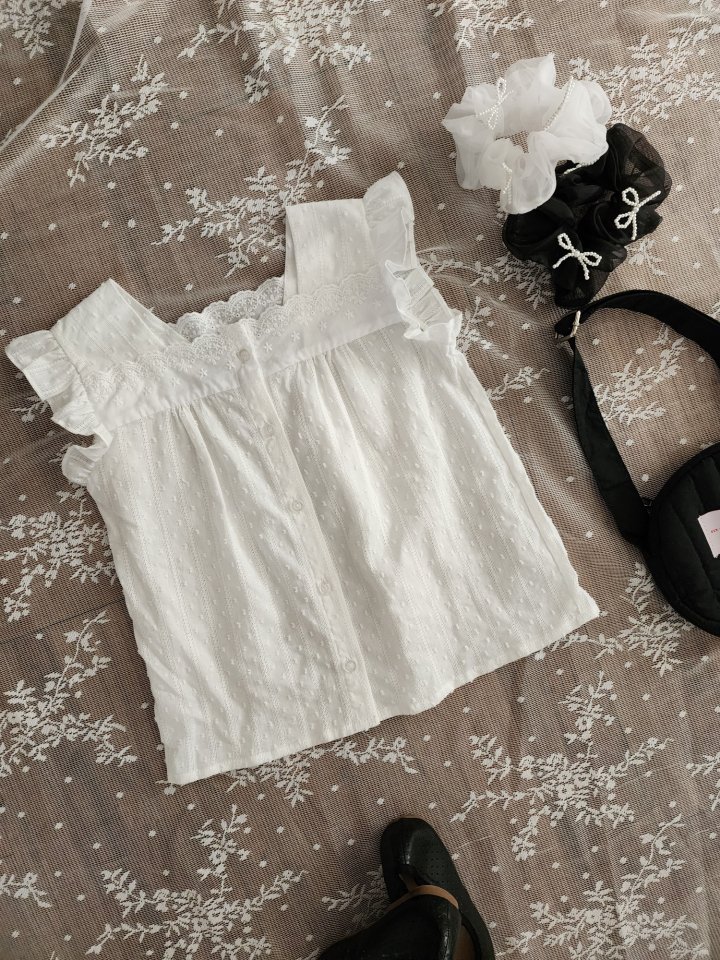 Dalla - Korean Children Fashion - #Kfashion4kids - Blanc Blouse