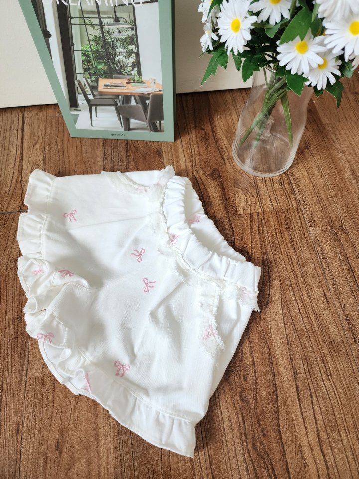 Dalla - Korean Children Fashion - #kidzfashiontrend - Ribbon Embroidery Shorts - 4