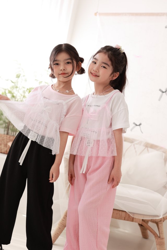 Dalla - Korean Children Fashion - #childofig - Dot Mesh Bustier - 8