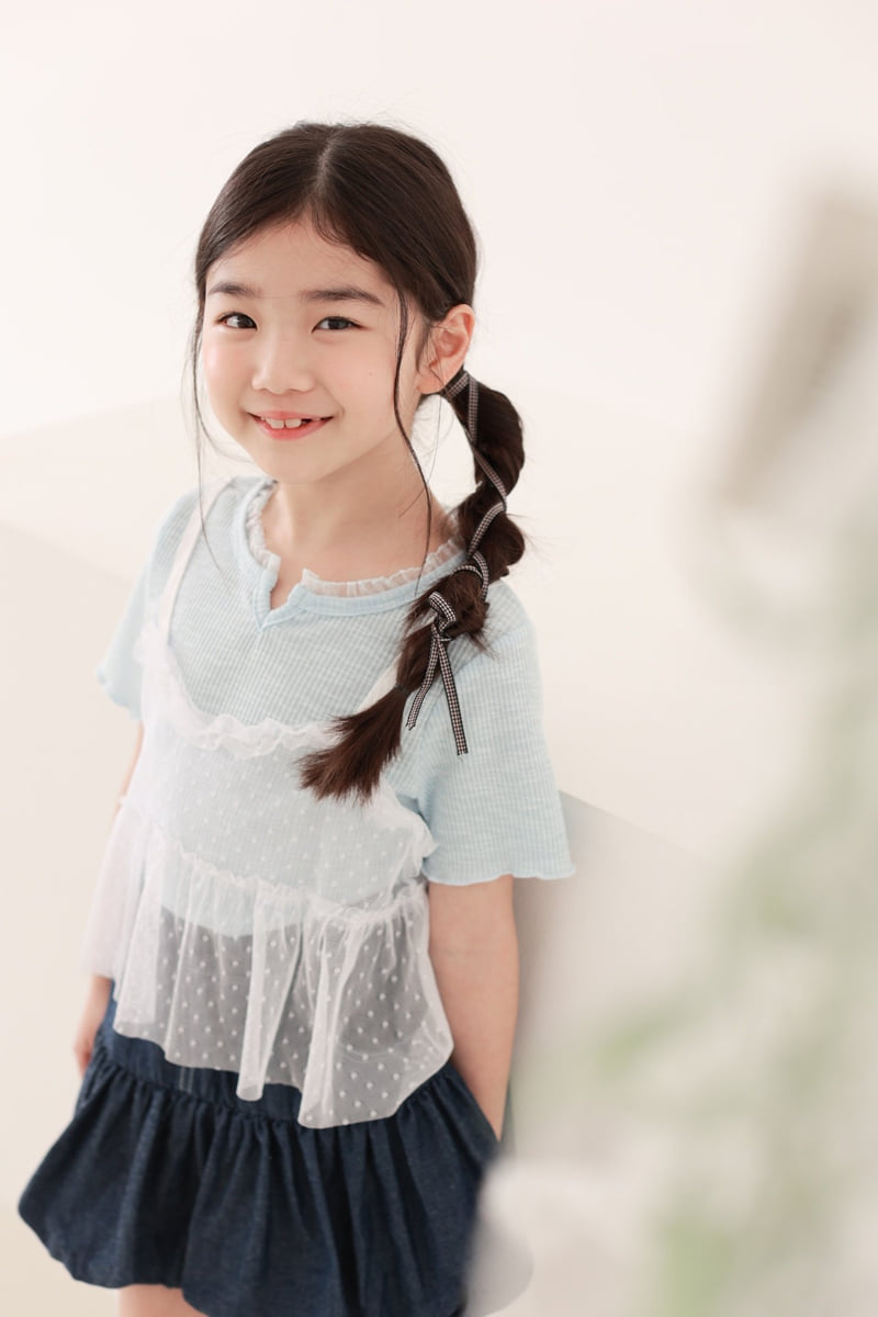 Dalla - Korean Children Fashion - #discoveringself - Dot Mesh Bustier - 12