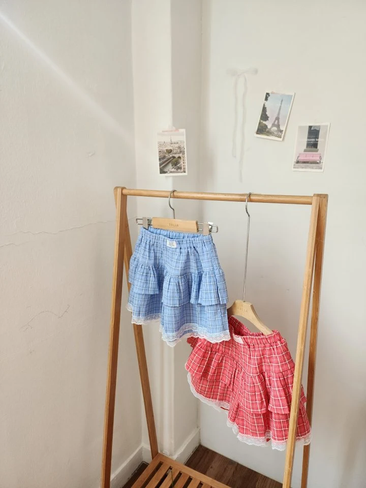 Dalla - Korean Children Fashion - #fashionkids - Roro Check Skirt Pants