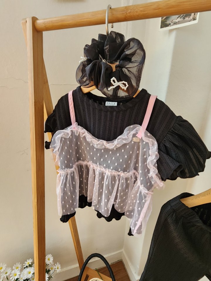 Dalla - Korean Children Fashion - #magicofchildhood - Dot Mesh Bustier - 5