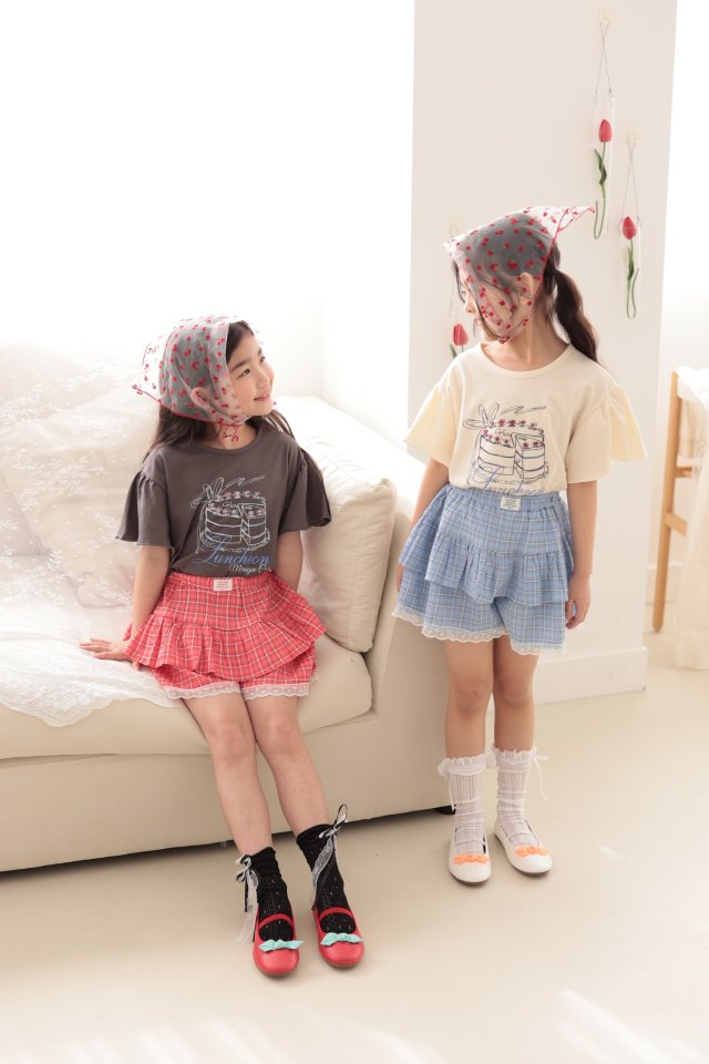 Dalla - Korean Children Fashion - #magicofchildhood - Roro Check Skirt Pants - 7