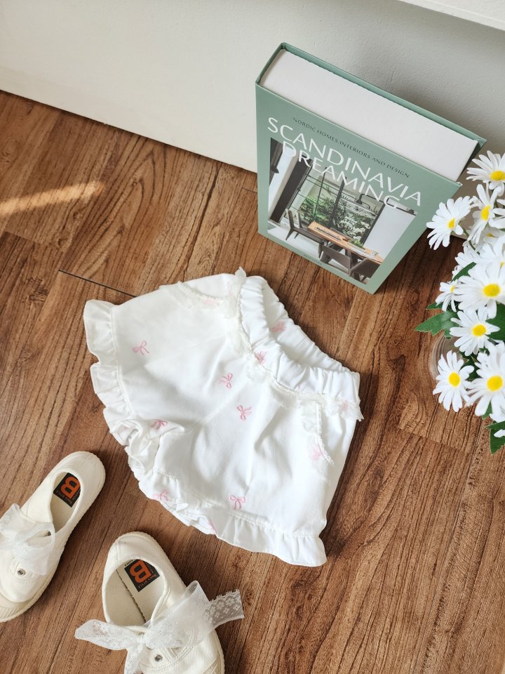 Dalla - Korean Children Fashion - #magicofchildhood - Ribbon Embroidery Shorts - 6