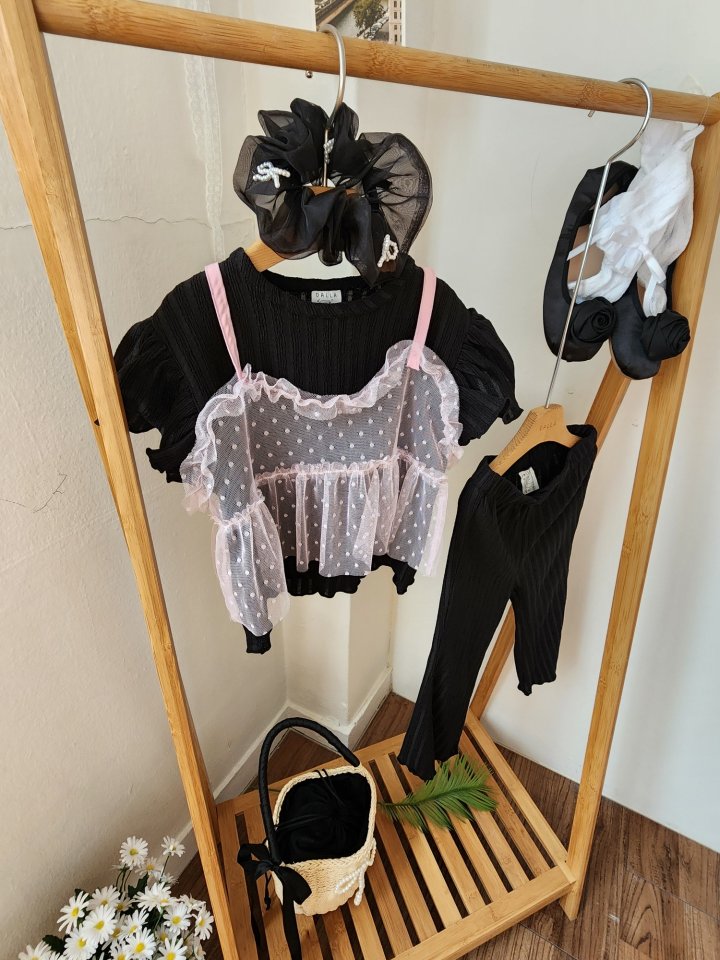 Dalla - Korean Children Fashion - #minifashionista - Dot Mesh Bustier - 6