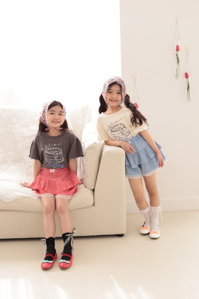 Dalla - Korean Children Fashion - #minifashionista - Roro Check Skirt Pants - 8