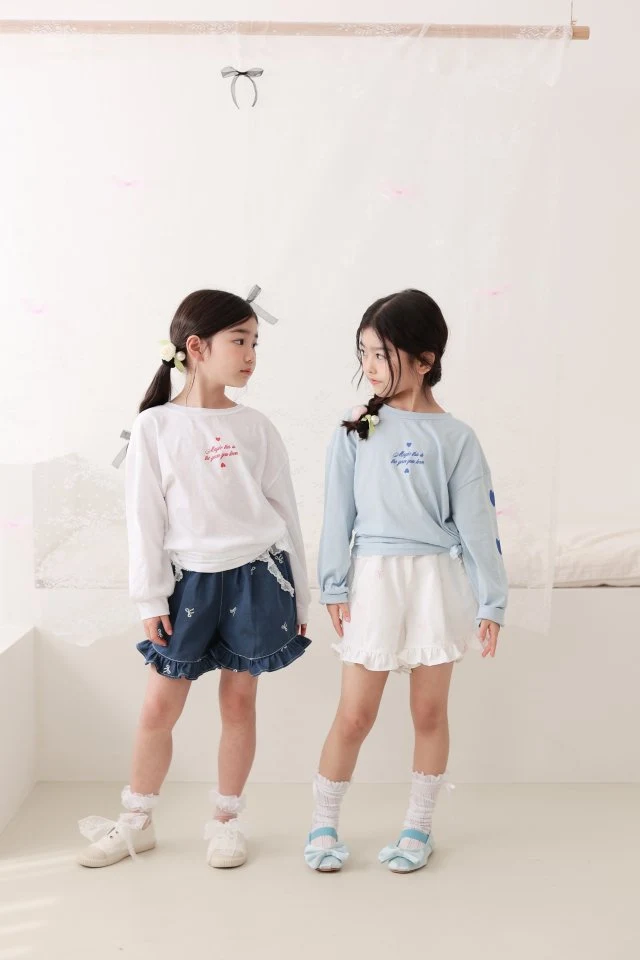 Dalla - Korean Children Fashion - #minifashionista - Ribbon Embroidery Shorts - 7