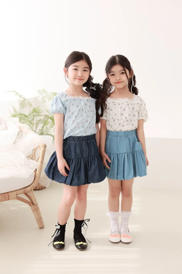 Dalla - Korean Children Fashion - #stylishchildhood - Balloon Denim Skirt - 8
