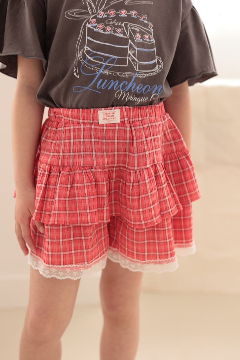 Dalla - Korean Children Fashion - #todddlerfashion - Roro Check Skirt Pants - 10