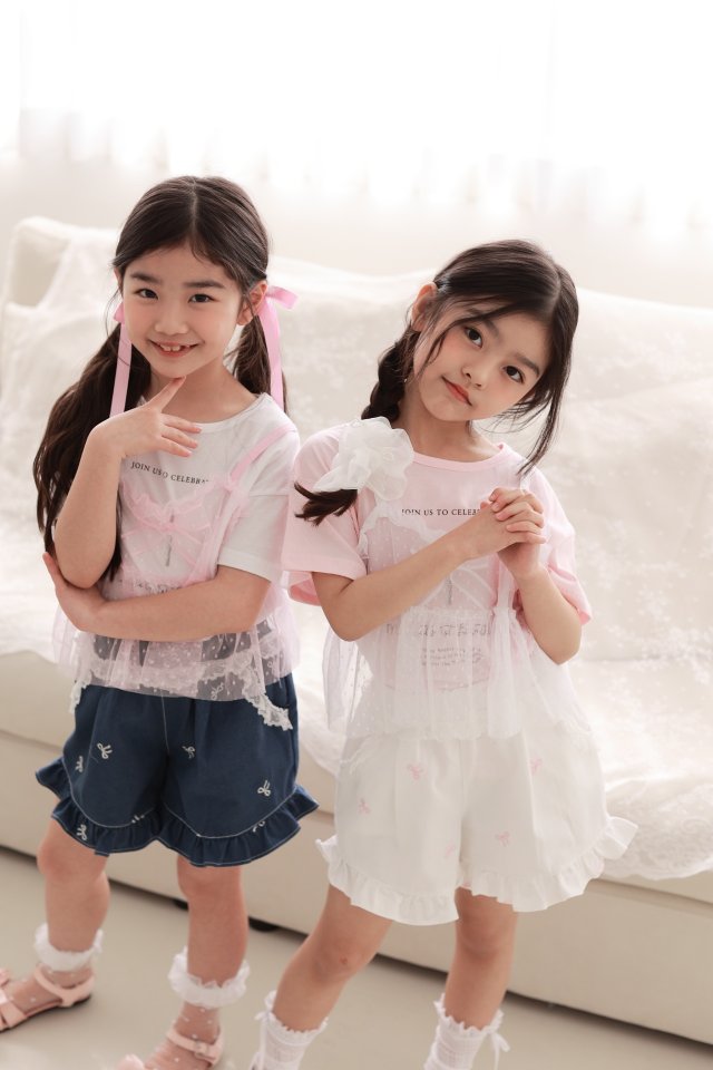 Dalla - Korean Children Fashion - #toddlerclothing - Ribbon Embroidery Shorts - 10