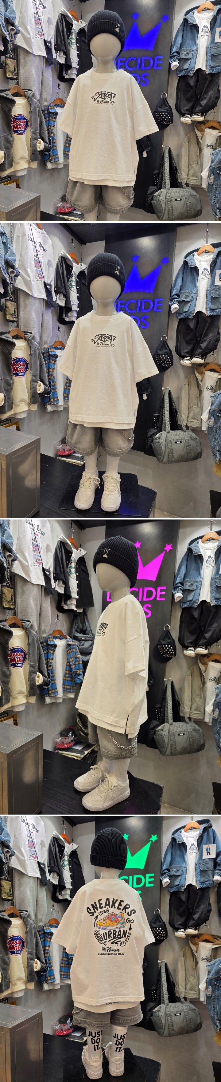 Decide Kids - Korean Children Fashion - #childofig - Sneakers Short Sleeve Tee