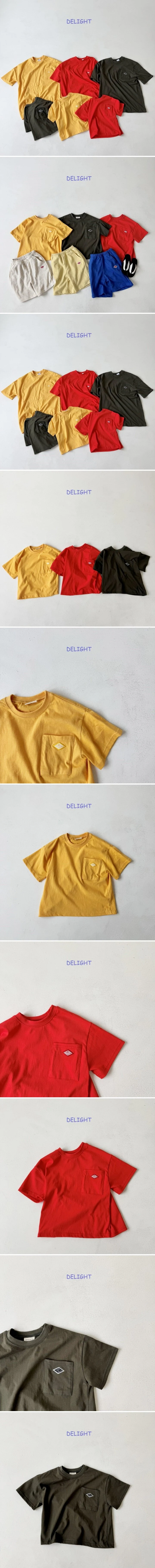 Delight - Korean Women Fashion - #restrostyle - Pocket Diamond Tee (Adult)