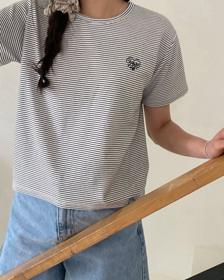 Diana - Korean Women Fashion - #momslook - Cotton Candy Stripe Tee - 9