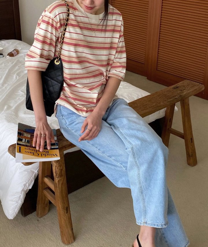 Diana - Korean Women Fashion - #momslook - Nicky Stripe Tee