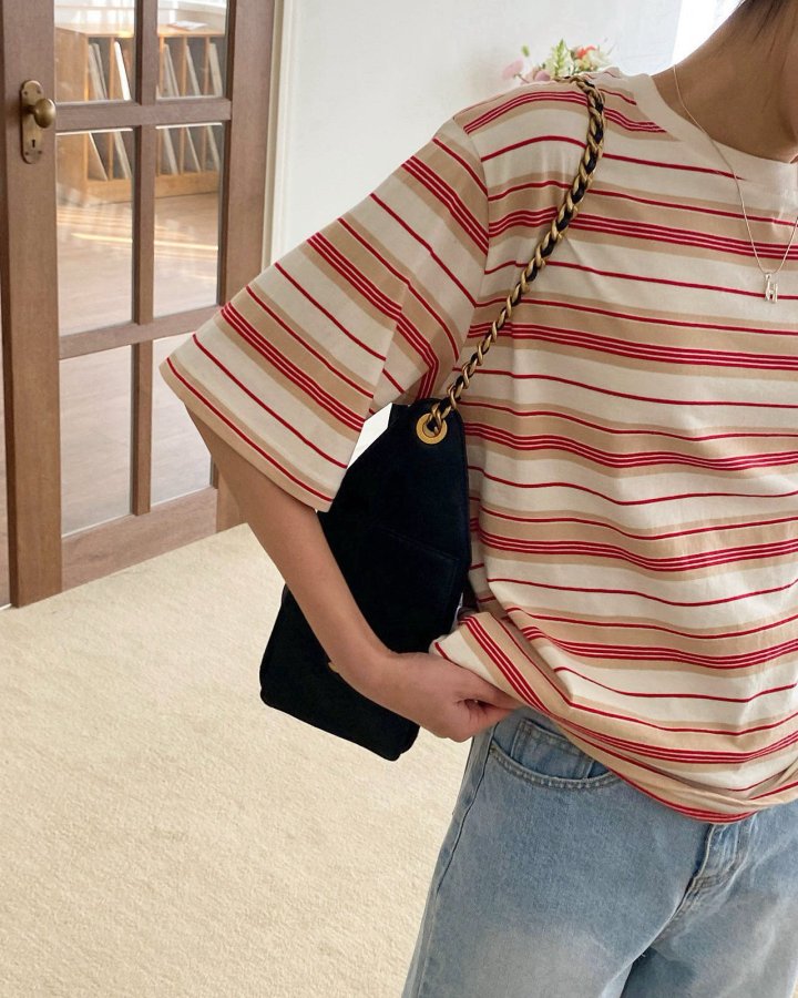 Diana - Korean Women Fashion - #momslook - Nicky Stripe Tee - 5