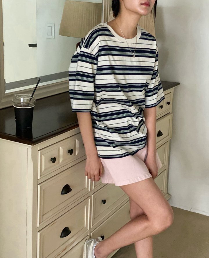 Diana - Korean Women Fashion - #momslook - Nicky Stripe Tee - 9