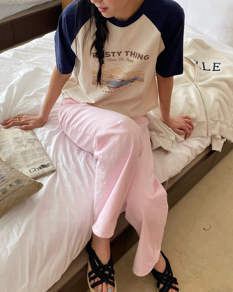 Diana - Korean Women Fashion - #momslook - Rusty Raglan Tee - 2