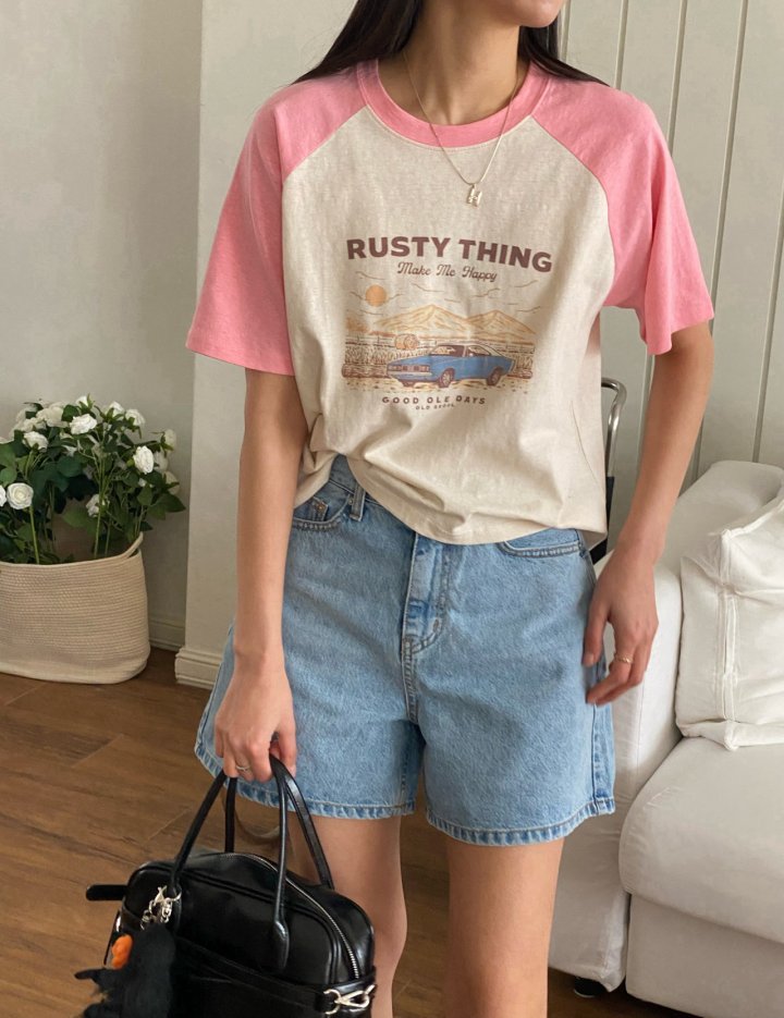 Diana - Korean Women Fashion - #momslook - Rusty Raglan Tee - 8