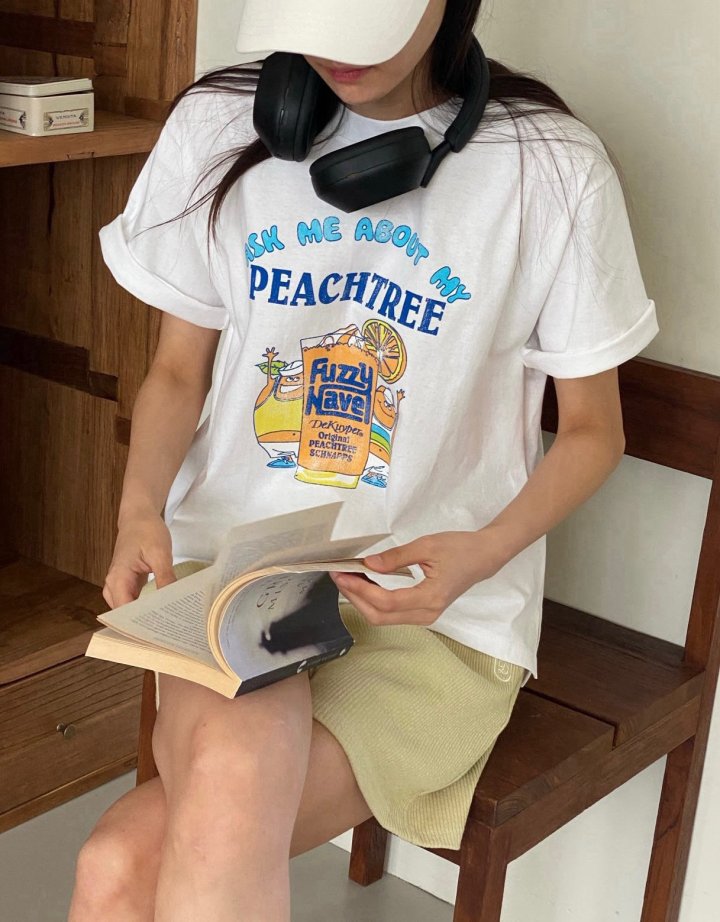 Diana - Korean Women Fashion - #momslook - Peach Tree Tee - 7