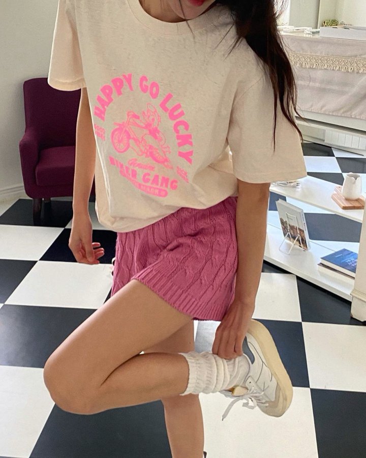 Diana - Korean Women Fashion - #momslook - Happy Tee - 8